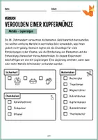 Vorschau - Unterrichtsreihen - Vergolden einer Kupfermünze - Metalle - Legierungen - Chemische Reaktionen Theorie, Versuchsprotokoll, Arbeitsblätter, Differenziert - Seite 3
