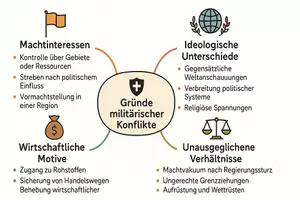 Vorschau - Arbeitsblätter - Lernposter + Arbeitsblatt "Die vielen Gründe militärischer Konflikte" + interaktive Lösung & MP3 + Mindmap - Seite 2
