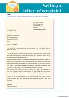 Vorschau - Arbeitsblätter - LETTER OF COMPLAINT - Analysing an example - Seite 1