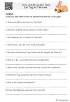 Vorschau - Arbeitsblätter - Anna und die wilden Tiere - Ein Tag im Tierhotel - Quizfragen inkl. QR-Code - Seite 2