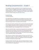 Vorschau - Arbeitsblätter - Grade 4 Reading Comprehension Pack | Story, Vocabulary & Writing Challenges - Seite 1
