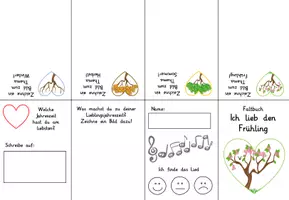 Vorschau - Mal- und Bastelvorlagen - Faltbuch: Ich lieb den Frühling - Seite 1