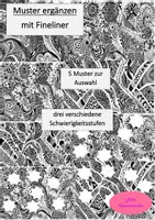 Vorschau - Arbeitsblätter - KUNST FÜR ZWISCHENDURCH - Muster ergänzen mit Fineliner - Deckblatt