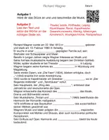 Vorschau - Arbeitsblätter - Wagner: Biografie, Noten, Lückentext, Aufgaben, Klangbeispiel - Seite 1