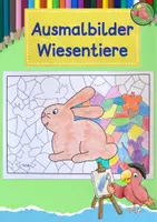 Vorschau - Mal- und Bastelvorlagen - Kunst Frühling, Ausmalbilder Wiesentiere, Grundschule - Deckblatt