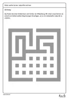 Vorschau - Arbeitsblätter - Wir zeichnen ein Labyrinth / einen Irrgarten mit dem Lineal - Seite 1
