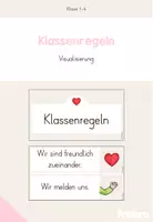 Vorschau - Poster - Klassenregeln - Visualisierung (beige, blau, grün) - Deckblatt