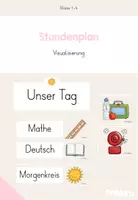 Vorschau - Poster - Stundenplan / Tagestransparenz - Visualisierung (beige, blau, grün) - Deckblatt