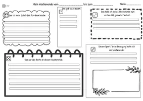 Vorschau - Arbeitsblätter - Wochenende-Erzähl-ABs (roter Faden und frei, inkl. Würfelzahlen) - Seite 1