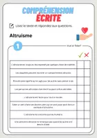 Aperçu - Feuilles d'exercices - Compréhension écrite – Altruisme + corrigés - Page 2