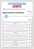 Aperçu - Feuilles d'exercices - Compréhension écrite – Appareil photo numérique + corrigés - Page 2