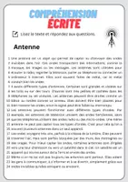 Aperçu - Feuilles d'exercices - Compréhension écrite – Antenne + corrigés - Page 1