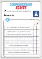 Aperçu - Feuilles d'exercices - Compréhension écrite – Autoroute + corrigés - Page 2