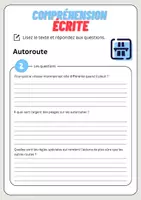 Aperçu - Feuilles d'exercices - Compréhension écrite – Autoroute + corrigés - Page 3