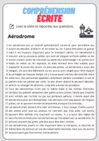 Aperçu - Feuilles d'exercices - Compréhension écrite – Aérodrome + corrigés - Page 1
