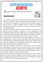 Aperçu - Feuilles d'exercices - Compréhension écrite – Ascenseur + corrigés - Page 1
