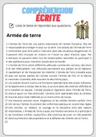 Aperçu - Feuilles d'exercices - Compréhension écrite – Armée de terre + corrigés - Page 1