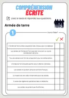 Aperçu - Feuilles d'exercices - Compréhension écrite – Armée de terre + corrigés - Page 2