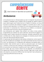 Aperçu - Feuilles d'exercices - Compréhension écrite – Ambulance + corrigés - Page 1