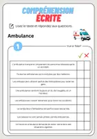 Aperçu - Feuilles d'exercices - Compréhension écrite – Ambulance + corrigés - Page 2