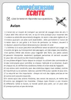 Aperçu - Feuilles d'exercices - Compréhension écrite – Avion + corrigés - Page 1