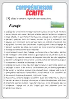 Aperçu - Feuilles d'exercices - Compréhension écrite – Alpage + corrigés (1) - Page 1