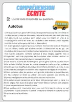 Aperçu - Feuilles d'exercices - Compréhension écrite – Autobus + corrigés - Page 1