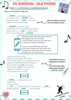 Aperçu - Feuilles d'exercices - Ed sheeran - old phone song worksheet + answer keys - Page 2