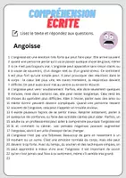 Aperçu - Feuilles d'exercices - Compréhension écrite – Angoisse + corrigés - Page 1