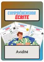 Aperçu - Feuilles d'exercices - Compréhension écrite – Avidité+ corrigés - Page de couverture
