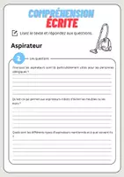 Aperçu - Feuilles d'exercices - Compréhension écrite – Aspirateur + corrigés - Page 3