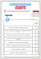 Aperçu - Feuilles d'exercices - Compréhension écrite – Agenda + corrigés - Page 2