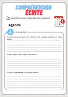 Aperçu - Feuilles d'exercices - Compréhension écrite – Agenda + corrigés - Page 3