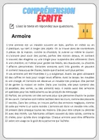 Aperçu - Feuilles d'exercices - Compréhension écrite – Armoire + corrigés - Page 1
