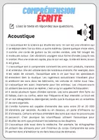 Aperçu - Feuilles d'exercices - Compréhension écrite – Acoustique + corrigés - Page 1