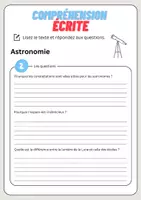 Aperçu - Feuilles d'exercices - Compréhension écrite – Astronomie + corrigés - Page 3