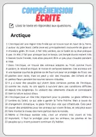 Aperçu - Feuilles d'exercices - Compréhension écrite – Arctique + corrigés - Page 1