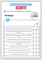 Aperçu - Feuilles d'exercices - Compréhension écrite – Arctique + corrigés - Page 2