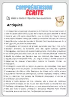Aperçu - Feuilles d'exercices - Compréhension écrite – Antiquité + corrigés - Page 1