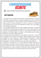 Aperçu - Feuilles d'exercices - Compréhension écrite – Acropole + corrigés - Page 1