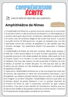 Aperçu - Feuilles d'exercices - Compréhension écrite – Amphithéâtre de Nîmes + corrigés - Page 1