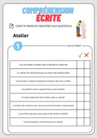 Aperçu - Feuilles d'exercices - Compréhension écrite – Atelier + corrigés - Page 2