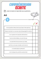 Aperçu - Feuilles d'exercices - Compréhension écrite – Art + corrigés - Page 2