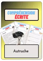 Aperçu - Feuilles d'exercices - Compréhension écrite – Autruche + corrigés - Page de couverture
