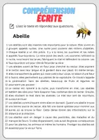 Aperçu - Feuilles d'exercices - Compréhension écrite – Abeille + corrigés - Page 1