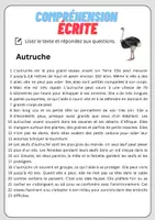 Aperçu - Feuilles d'exercices - Compréhension écrite – Autruche + corrigés - Page 1