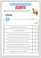 Aperçu - Feuilles d'exercices - Compréhension écrite – Abeille + corrigés - Page 2