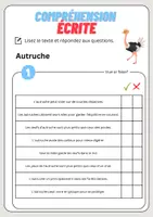 Aperçu - Feuilles d'exercices - Compréhension écrite – Autruche + corrigés - Page 2