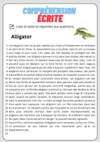 Aperçu - Feuilles d'exercices - Compréhension écrite – Alligator + corrigés - Page 1