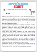 Aperçu - Feuilles d'exercices - Compréhension écrite – Ane + corrigés - Page 1